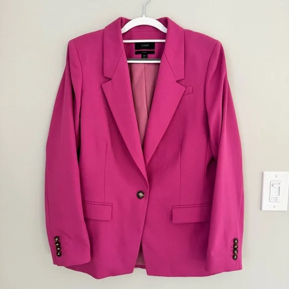 J. Crew Willa Blazer Italian City Wool Blend Blazer Jacket Pink Size 10T